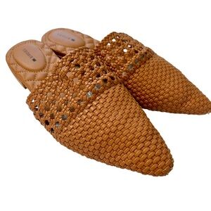 Birdies The Dove tan woven mules size 8.5